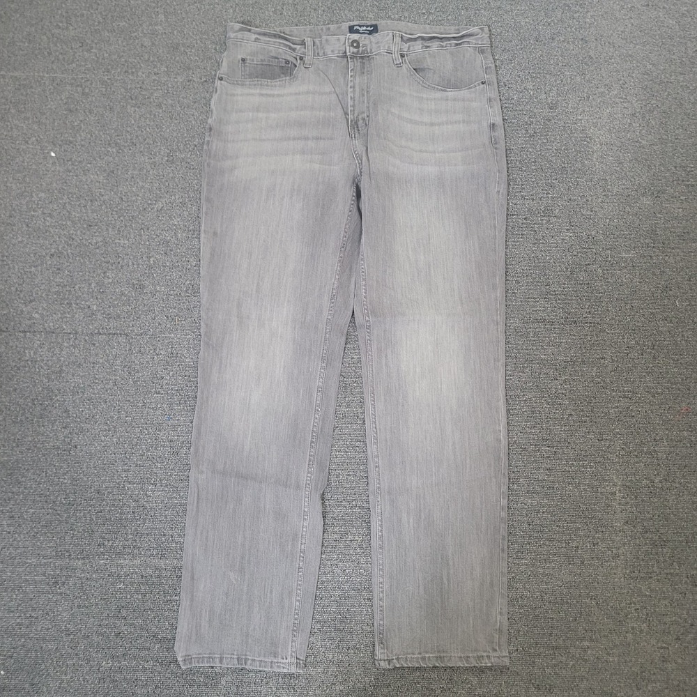 Flag & Anthem Size 36/32 Nashville Straight Jeans Mens Wilkeson Wash Grey Denim